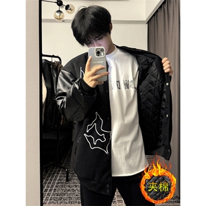 Wt61-P78美式宽松烫钻夹棉夹克棒球服图片