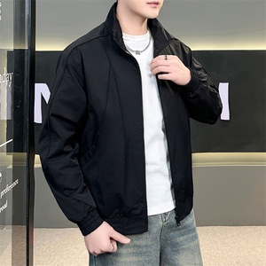 MK8802 P108春装新款水洗压皱工艺立领夹克外套男图片