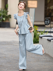 阔腿裤套装女2025新款夏洋气时尚时髦气质减龄一整套穿搭两件套，女装套装/套裙，冬木谷雨