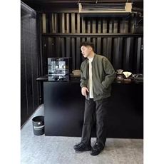 春秋少年感工装棒球服男生情侣美式飞行员外套高级复古港风夹克，男装夹克，星座506A