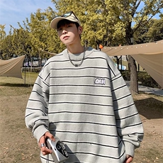 网络图现货潮牌情侣圆领针织衫ins日系条纹休闲毛衣JY28-P25，男装针织衫/毛衣，星座715-7