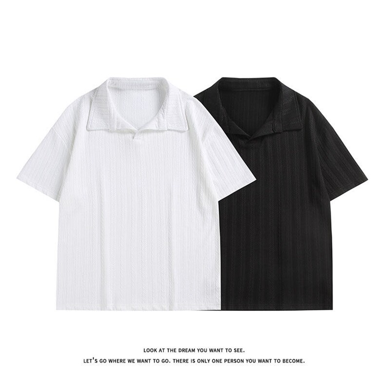 白色麦穗纹肌理感polo衫男款夏季高级感冰丝短袖T3687-特价P25,男装T恤,电商A007