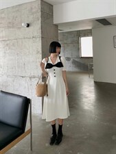 重工手工订珠连衣裙，巨显瘦，女装连衣裙，DTU(6F)