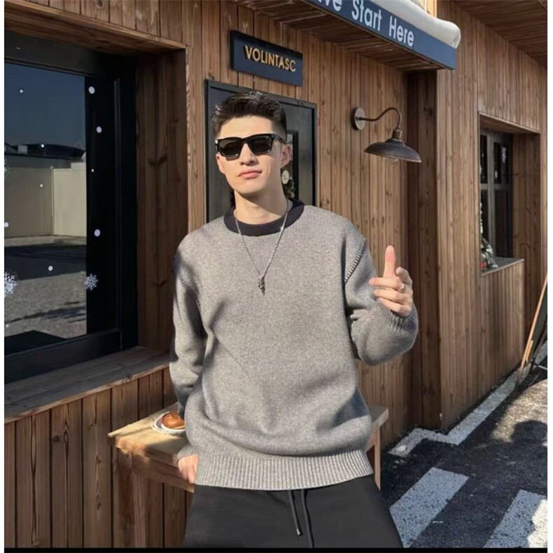 现货B216MY5053特P65男撞色毛衣网图慎用原版高质量，男装针织衫/毛衣，电商B216（原B302）