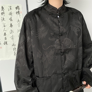 冰丝龙纹提花新中式衬衫 个性百搭休闲衬衣上衣C6032/P47图片