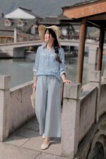 纯苎连衣裙小衫裤子裙子衬衣 时尚风 风淑女风休闲风，女装连衣裙，川哲