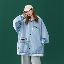 中性风2023秋季设计感小众港风涂鸦印花连帽夹克G22p65控88，男装夹克，A247A