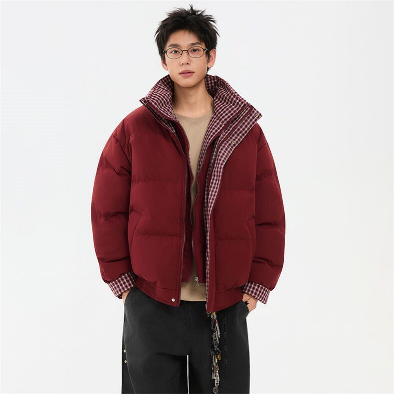 冬季新品得物美式潮流高品质格子加绒加厚棉衣外套棉服MY5566-P88,男装棉衣,星座610B-1