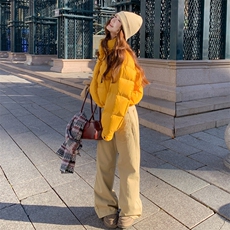 2025新款韩系羽绒服女短款小个子立领面包服加厚羽绒服外套，女装羽绒服，诺蝶