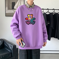 Y2474P38秋季男士bf宽松卫衣港风卫衣新款圆领韩版潮流衣服，男装卫衣，星座510A-1