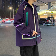冲锋衣外套男2025春季新款宽松连帽休闲工装夹克潮流A02511-P85，男装夹克，星座308B-2