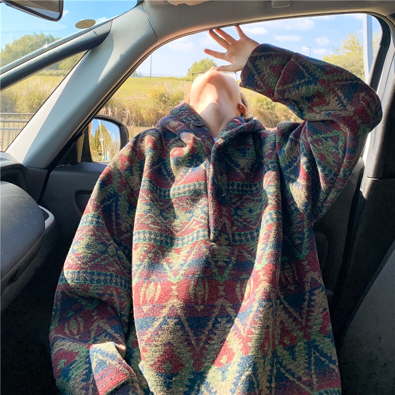 潮复古民族风卫衣重磅针织外套A086-SY628-P75控108加绒P80，男装卫衣，电商基地A086