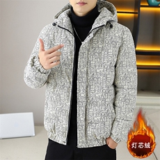 连帽棉服灯芯绒外套男生冬季棉衣情侣装棉袄子XZ212-QMY8002-P90，男装棉衣，星座212