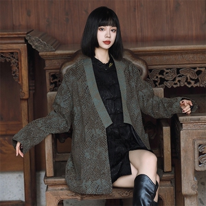 中性中式（将军）风蟒纹提花男女情款汉服道袍新中式开衫KS06图片