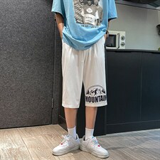 QK72255-P25冰丝七分裤男大码速干短裤男五分裤港风，男装休闲裤，电商A040