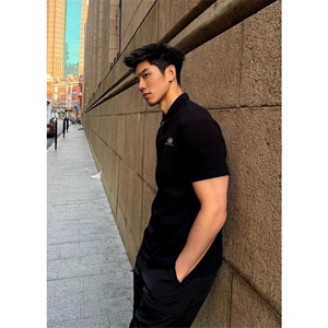 网图现货  夏季美式复古翻领POLO衫男T9001/特P30图片