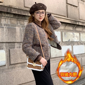 2025冬季新款单排扣时尚气质保暖短款羽绒服外套图片