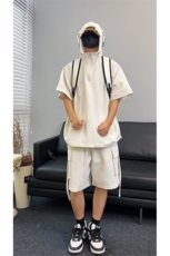 直播~泡泡纱短袖短裤休闲套装A468特P60控108，男装牛仔裤，电商A309