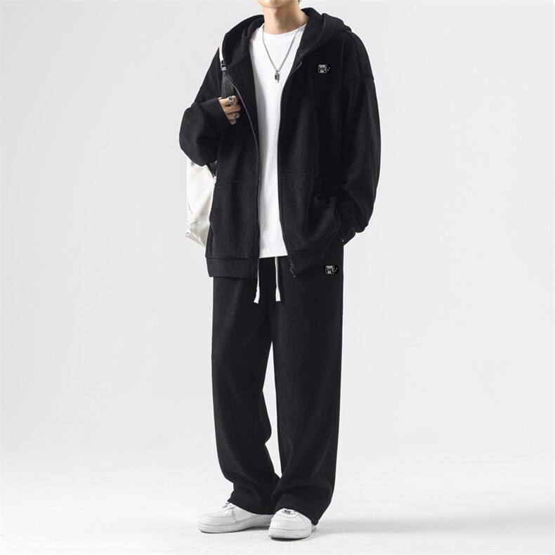 连帽开衫卫衣秋冬季新款潮牌宽松休闲卫裤两件套TZ890-特批-123,男装休闲套装,星座718