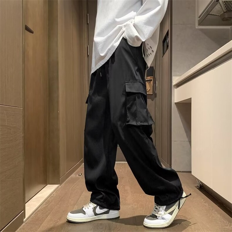 冬潮牌大口袋束脚宽松休闲工装裤男美式高街阔腿长裤子K4648-P38图片