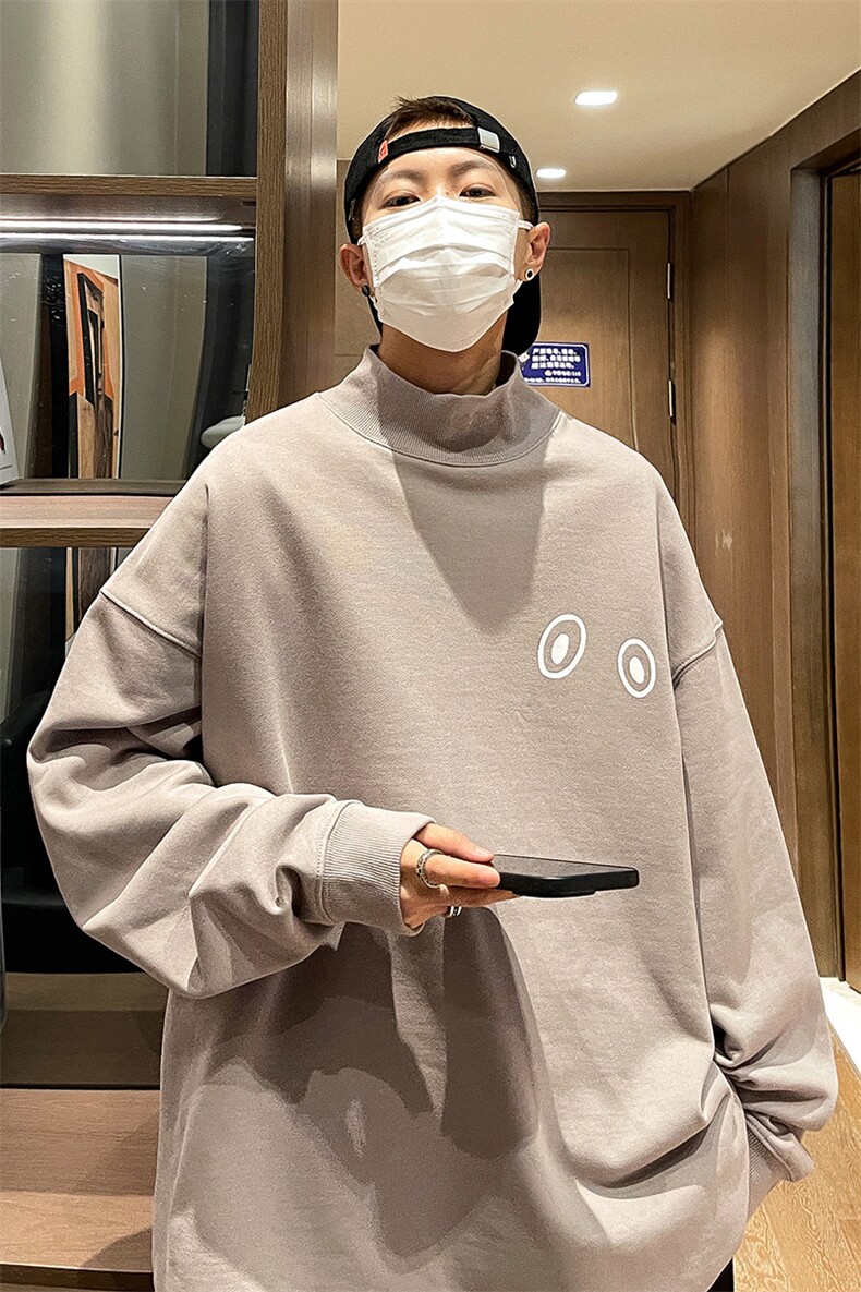 秋冬男士韩版圆领印花套头卫衣情侣宽松打底衫A071-W11-P60,男装卫衣,电商A071
