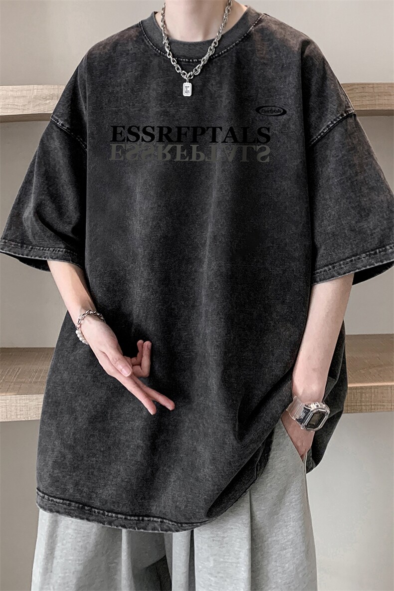 量大优可提供视频2024夏水洗美式短袖HD019-1-ST2420-P30,男装T恤,电商019-1