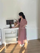 【再现赫本】夏装新款V领韩系连衣裙，女装连衣裙，Waves smile