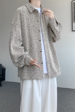衬衫男春季新款港风宽松大码小香风长袖衬衣CS7002-P42，男装衬衫，星座214-3