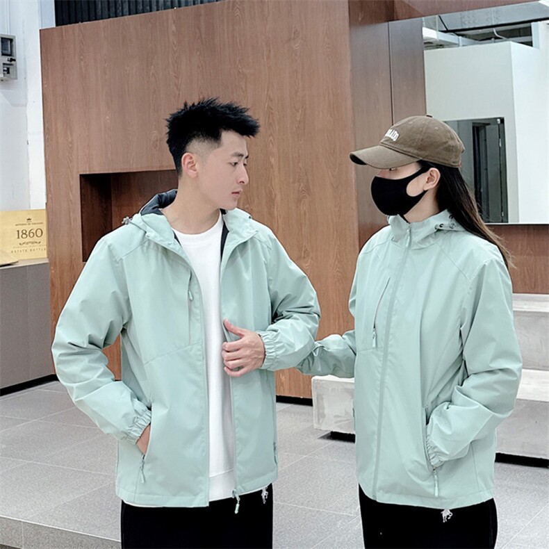 2025春季新款休闲百搭冲锋衣男女同款，男装夹克，德尔信羊绒