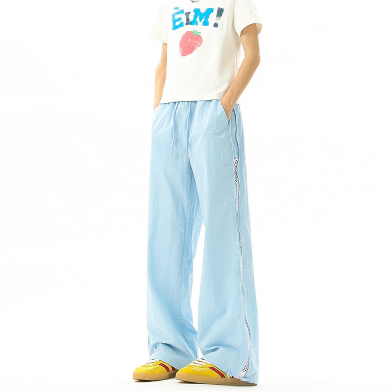 B221美式ins高街暗黑纯色网状拉链休闲裤LK24211-特P38控68，男装休闲裤，电商B221