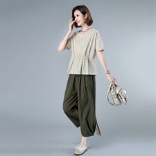 2021年夏季新款T恤女短袖+哈伦裤子套装女休闲两件套装裤子洋气，女装套装/套裙，简韵佳