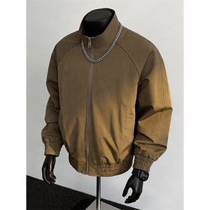 高品质春装新款老钱风美式高街解构立领棒球服飞行夹克休闲外套潮图片