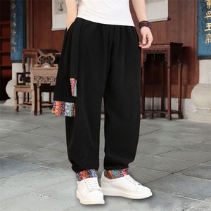 男士休闲裤灯芯绒长裤新中式灯笼裤哈伦萝卜裤 XZ1512-2522裤-P50图片