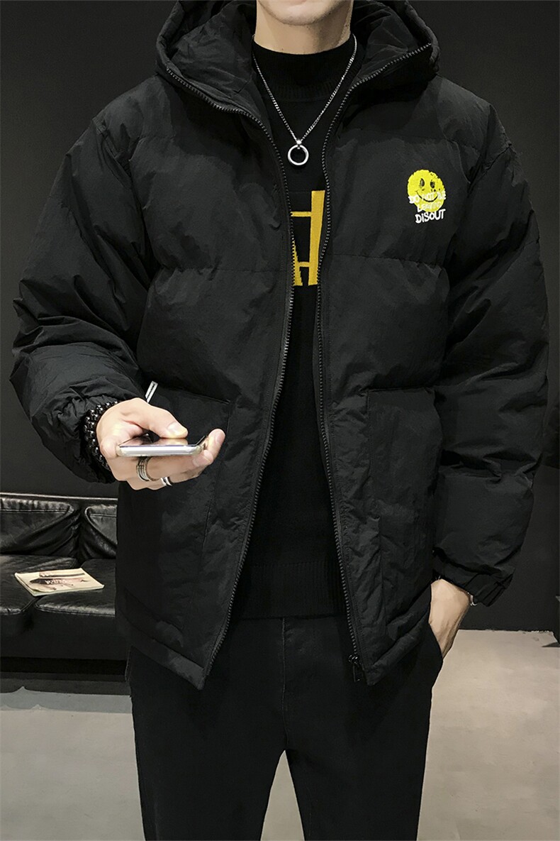 【】A003-HY8010-P125冬装新款笑脸印花连帽棉衣木木,男装棉衣,电商A003