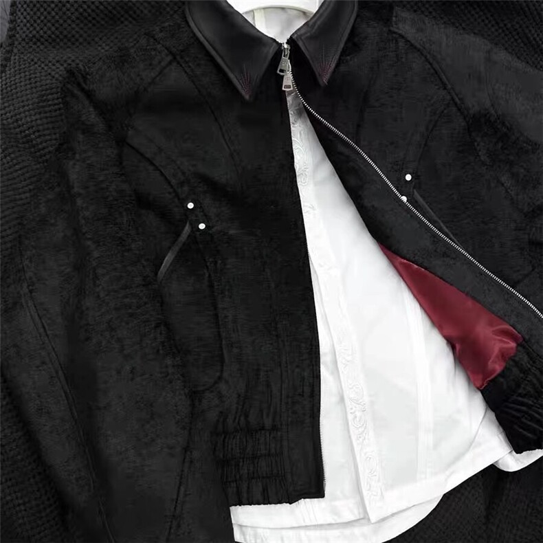 特殊面料定制款绸缎绒感夹克外套D328-JK09-P130,男装夹克,电商D328