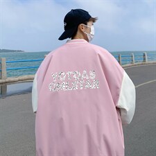 ！开衫男外套男夹克男宽松拼接棒球服男港风BQF341-P50，男装夹克，电商B371