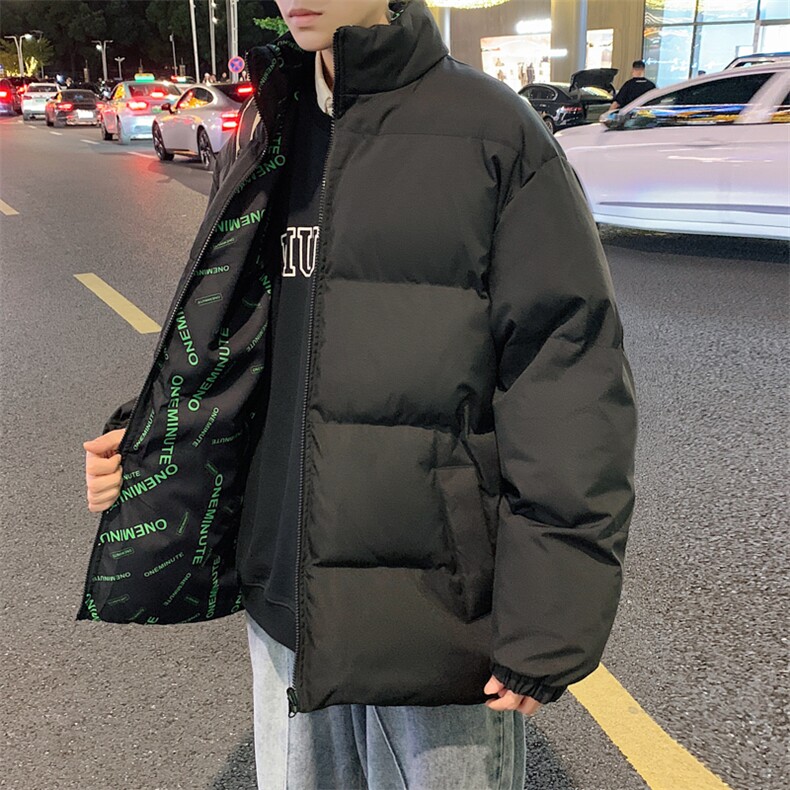 棉服外套男士秋冬季2025新款黑色立领加厚防寒保暖青少年棉衣ZM04图片