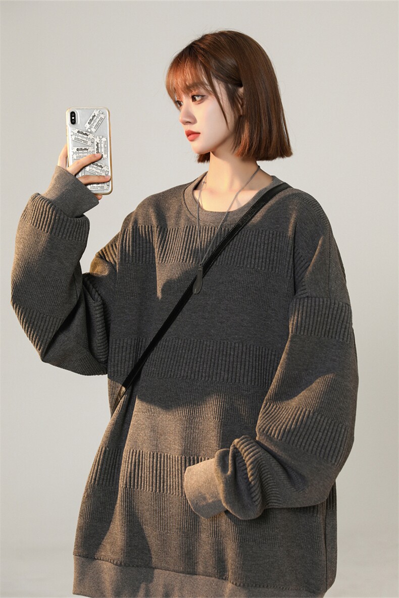 S8009/P35秋装新款现货中性风个性提花宽松卫衣男女上衣T恤外套男,女装卫衣/绒衫,电商A141