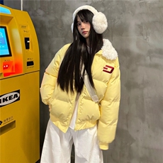 日系甜美小个子羊羔毛翻领棉服外套女学生冬季新款宽松加厚面包服，男装夹克，星座506A