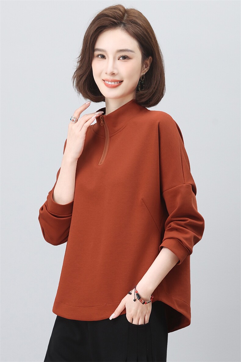 时尚休闲运动女2025春秋新款中年妈妈宽松显瘦减龄卫衣,女装卫衣/绒衫,璐依舞