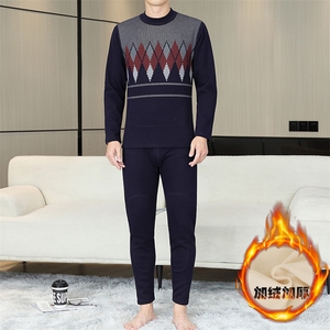 保暖内衣男士半高领秋衣秋裤加厚全身贴片套装TZ880-27-P80图片