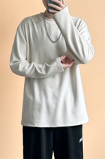 秋冬磨毛长袖T恤打底衫男宽松休闲圆领上衣A351-AT250802-P45，男装T恤，电商A351