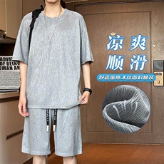 特批P45无差价夏季潮流宽松T恤男纯色休闲短袖上衣T2098+DK2140，男装T恤，电商A001