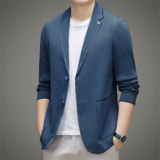 春秋季男纯色西装外套韩版休闲便服两粒扣西服上衣ZL88803-P230，男装西服，星座1105-3