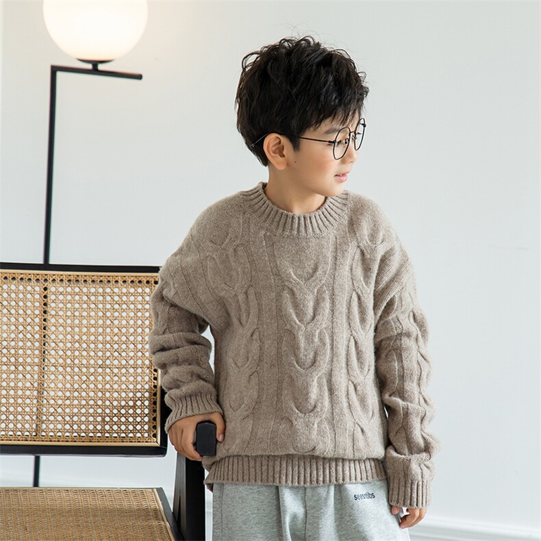 儿童羊毛衫女童装秋冬季男童毛衣套头宝宝加厚羊毛衫打底，童装儿童羊毛衫，暖钟情羊绒