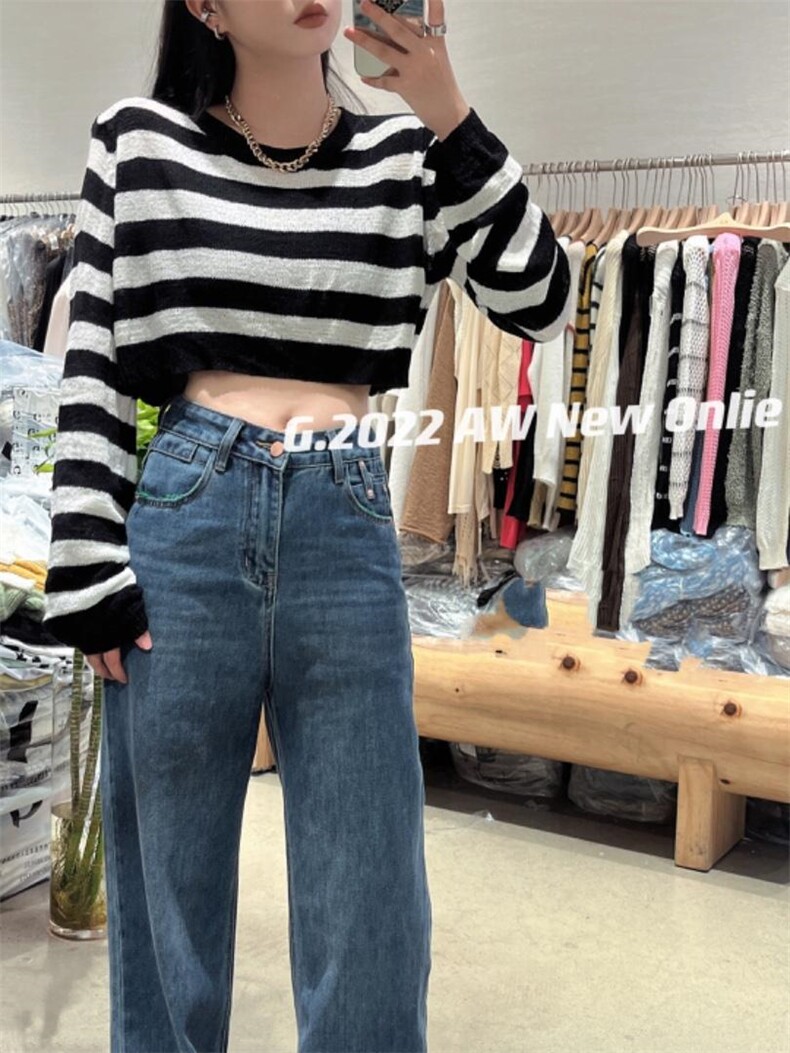 条纹针织上衣均码现货，其它，G