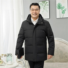 现货足爸爸90%白鸭绒羽绒服男爷爷加厚老人冬装防寒外套6808-P140，男装羽绒服，星座1210A