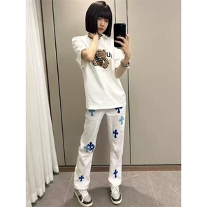 新款vibe风暗牛仔裤男潮牌直筒弹力百搭长裤文艺新款时尚XA476图片