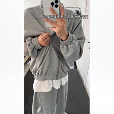 TZ03-P135抖音男女休闲宽松运动卫衣套装潮流上衣开衫外套，男装休闲套装，电商B327