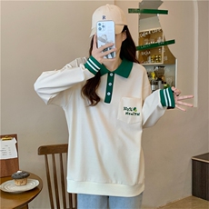 春秋季新款Polo宽松上衣口袋卫衣女潮E644-P45，男装卫衣，星座911-2(原星座613-2）